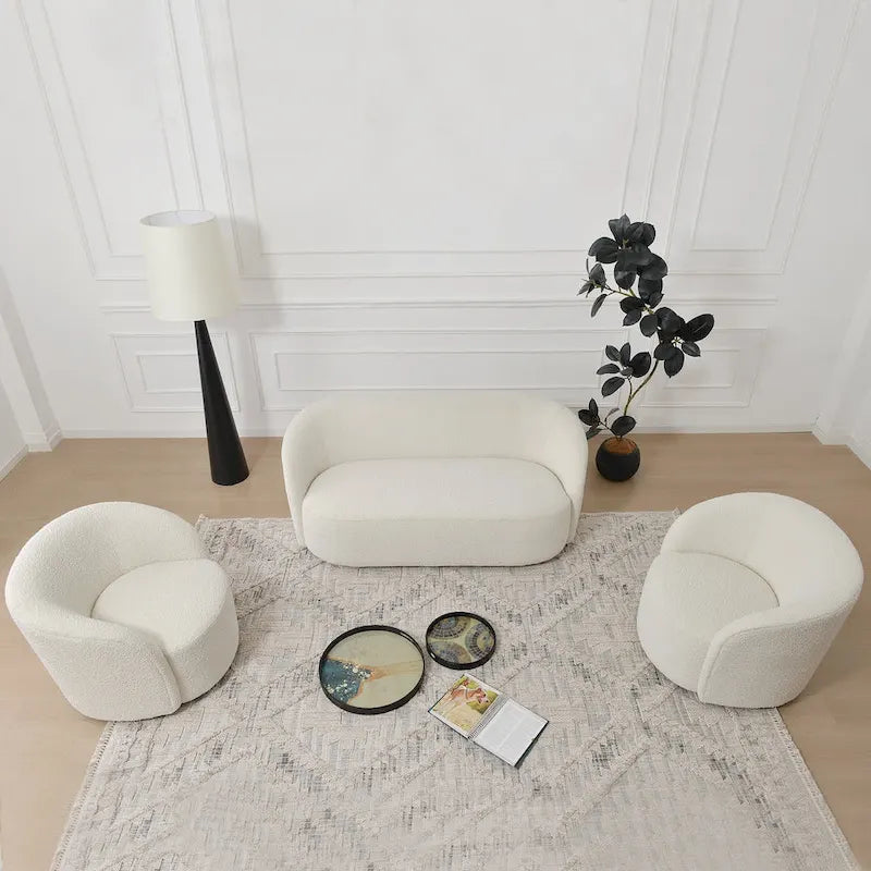 Fauteuil pivotant rembourré de 86 cm de large (lot de 2) – Sanzelize Design