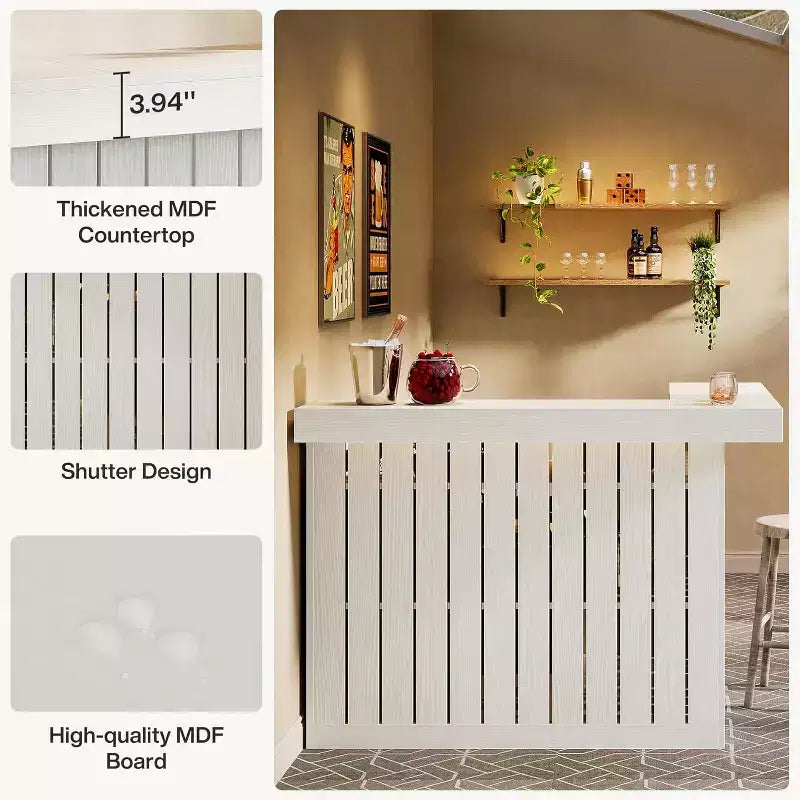 Bar de salon en L, bar à liqueurs d'angle à 4 niveaux avec étagères de rangement et porte-verres à vin pour pub à – Sanzelize Design