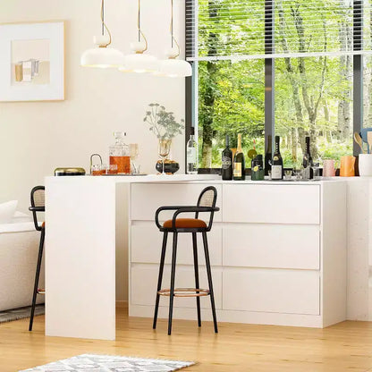 Desserte de buffet intelligente rotative/extensible avec 6 tiroirs, plan de travail étendu, tapis antidérapant – Sanzelize Design