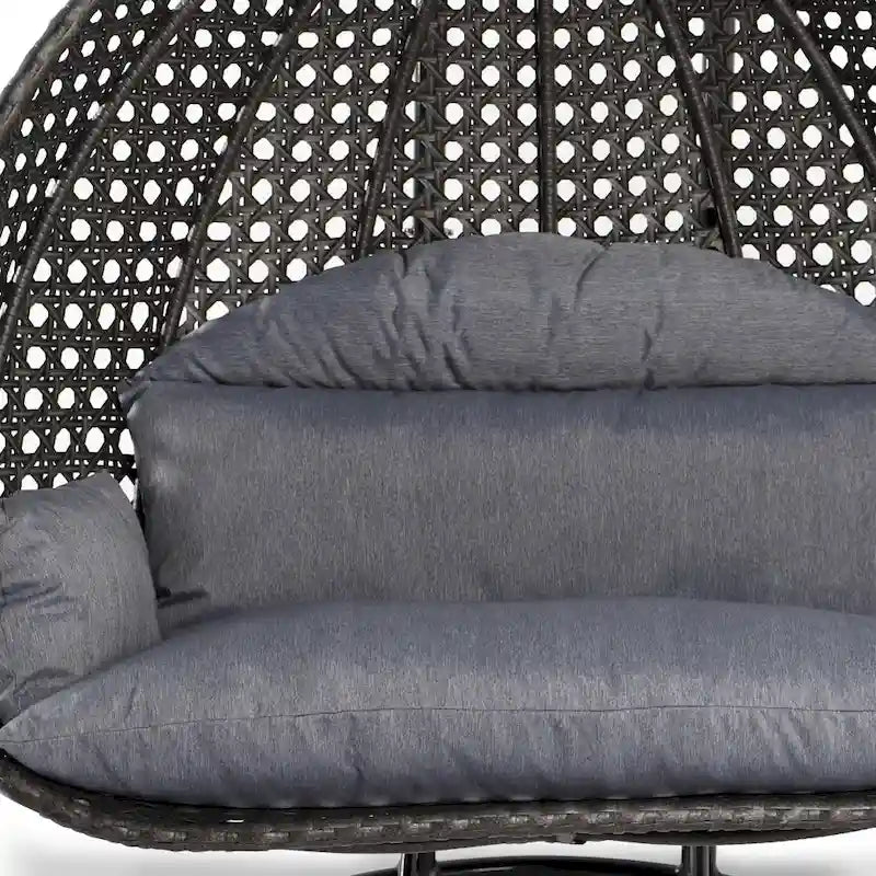 Fauteuil suspendu œuf 2 places avec support - Balançoire / hamac de jardin en rotin osier pour extérieur/intérieur avec – Sanzelize Design