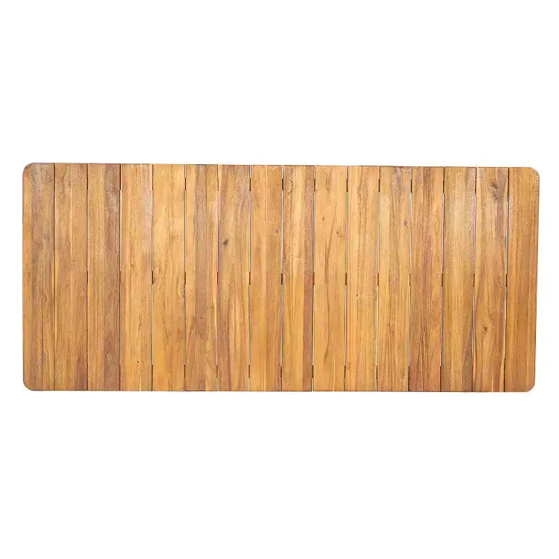 Ensemble de salle à manger d'extérieur rustique Irene 9 pièces en bois d'acacia avec chaises à dossier incurvé et – Sanzelize Design