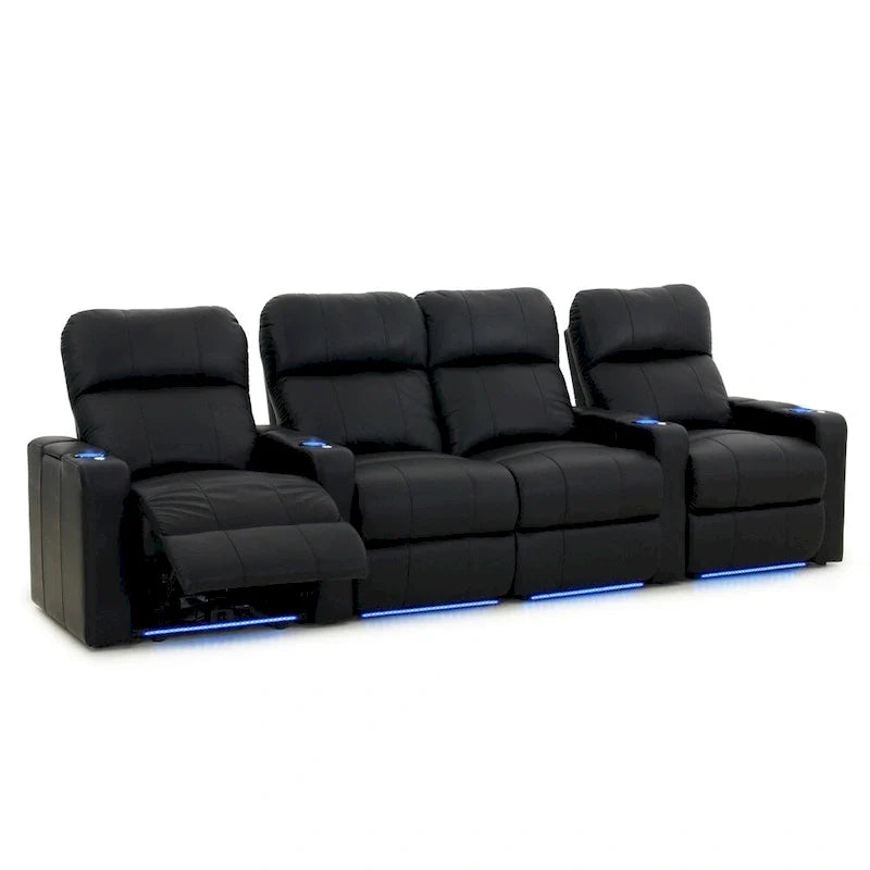 Ensemble de sièges de cinéma maison en cuir (rangée de 4) – Sanzelize Design