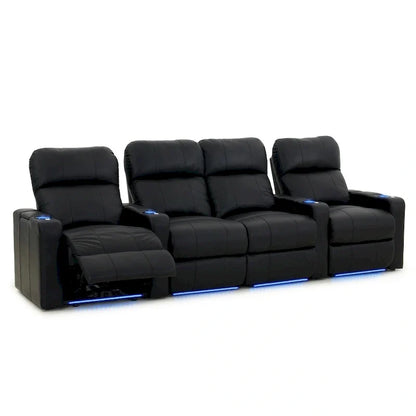 Ensemble de sièges de cinéma maison en cuir (rangée de 4) – Sanzelize Design