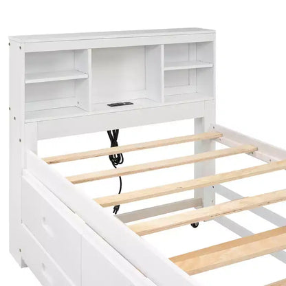 Lit plateforme avec lit gigogne et tiroirs, lit plateforme de rangement avec USB – Sanzelize Design