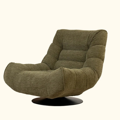 Fauteuil pivotant d'appoint en tissu chenille tufté jaune – Sanzelize Design