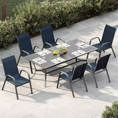 Chaises de jardin, Lot de 4/6 chaises de salle à manger empilables d'extérieur en textilène léger résistant aux – Sanzelize Design
