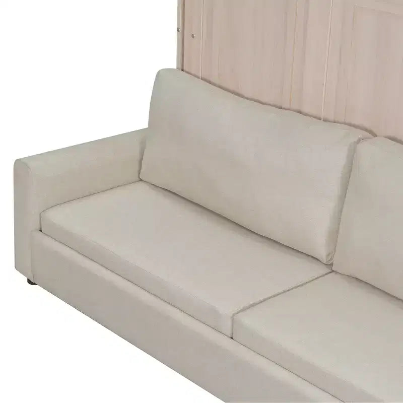 Lit escamotable 152 x 203 cm avec canapé, Lit escamotable 152 x 203 cm en bois avec éclairage LED – Sanzelize Design