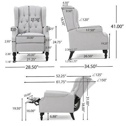 Fauteuils inclinables en tissu touffeté Walter (lot de 2) – Sanzelize Design