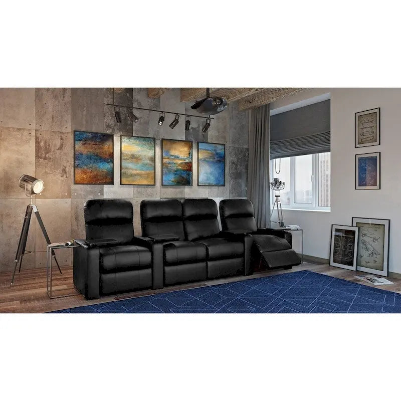 Ensemble de sièges de cinéma maison en cuir (rangée de 4) – Sanzelize Design
