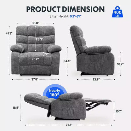 Fauteuil inclinable électrique XL6-Cloud avec massage – Sanzelize Design