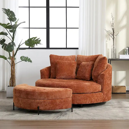 Fauteuil Moderne Rond Avec 5 Coussins Et Pouf Optionnel – Sanzelize Design