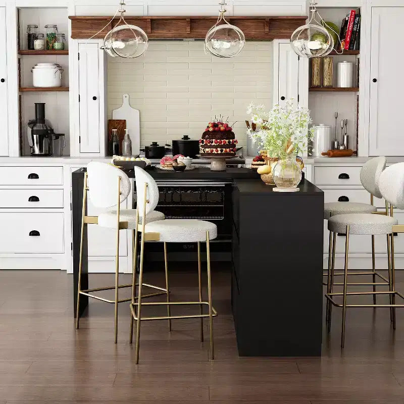 Desserte de buffet intelligente rotative/extensible avec 6 tiroirs, plan de travail étendu, tapis antidérapant – Sanzelize Design