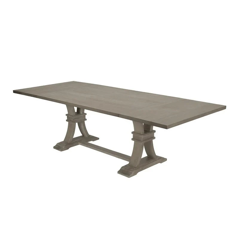 Ensemble de salle à manger extensible gris rustique 9 pièces – Sanzelize Design