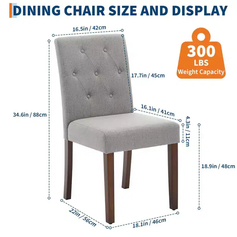 Lot de 6 / 4 chaises de salle à manger Parsons capitonnées - Chaises de cuisine en tissu rembourrées avec pieds en bois – Sanzelize Design
