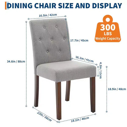 Lot de 6 / 4 chaises de salle à manger Parsons capitonnées - Chaises de cuisine en tissu rembourrées avec pieds en bois – Sanzelize Design