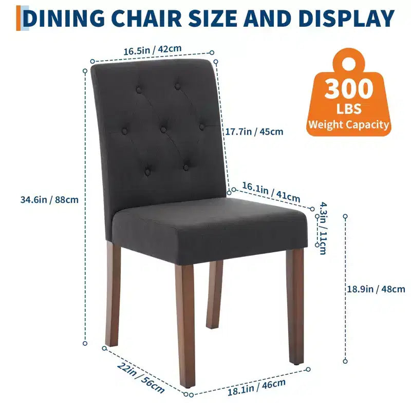 Lot de 6 / 4 chaises de salle à manger Parsons capitonnées - Chaises de cuisine en tissu rembourrées avec pieds en bois – Sanzelize Design