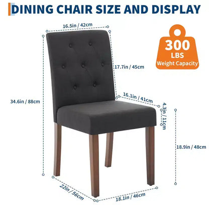 Lot de 6 / 4 chaises de salle à manger Parsons capitonnées - Chaises de cuisine en tissu rembourrées avec pieds en bois – Sanzelize Design