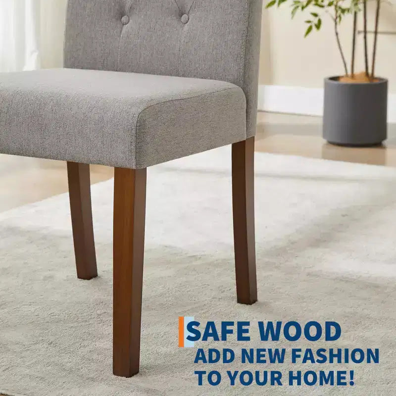 Lot de 6 / 4 chaises de salle à manger Parsons capitonnées - Chaises de cuisine en tissu rembourrées avec pieds en bois – Sanzelize Design
