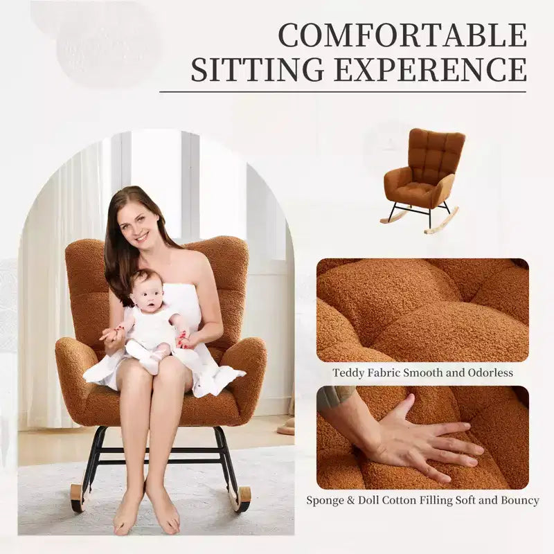 Fauteuil à bascule pour chambre d'enfant, Fauteuil à bascule pour salon pour l'allaitement – Sanzelize Design