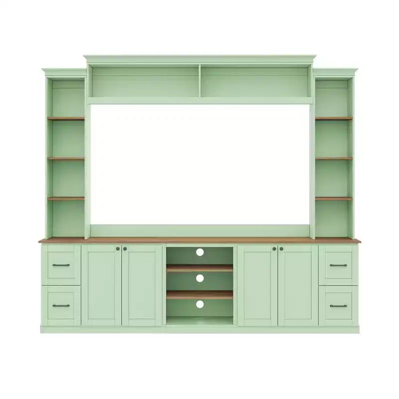 Meuble TV mural 4-en-1 de style campagnard, convient aux téléviseurs jusqu'à 178 cm – Sanzelize Design