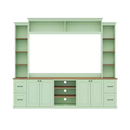 Meuble TV mural 4-en-1 de style campagnard, convient aux téléviseurs jusqu'à 178 cm – Sanzelize Design