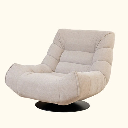 Fauteuil pivotant d'appoint en tissu chenille tufté jaune – Sanzelize Design
