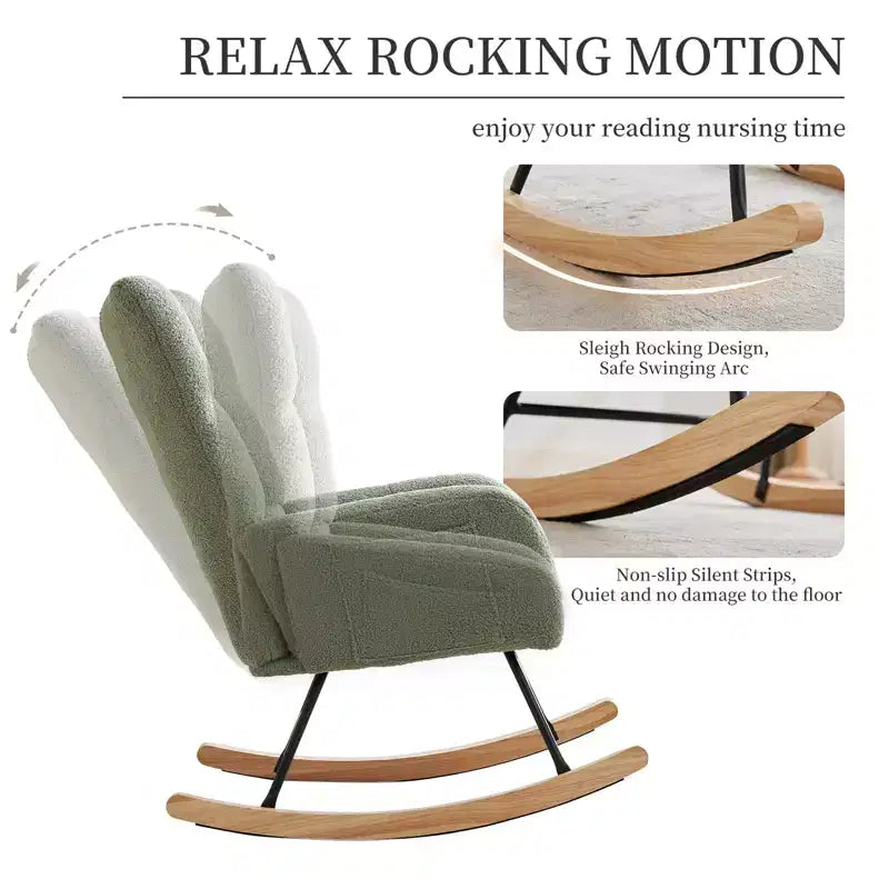 Fauteuil à bascule pour chambre d'enfant, Fauteuil à bascule pour salon pour l'allaitement – Sanzelize Design