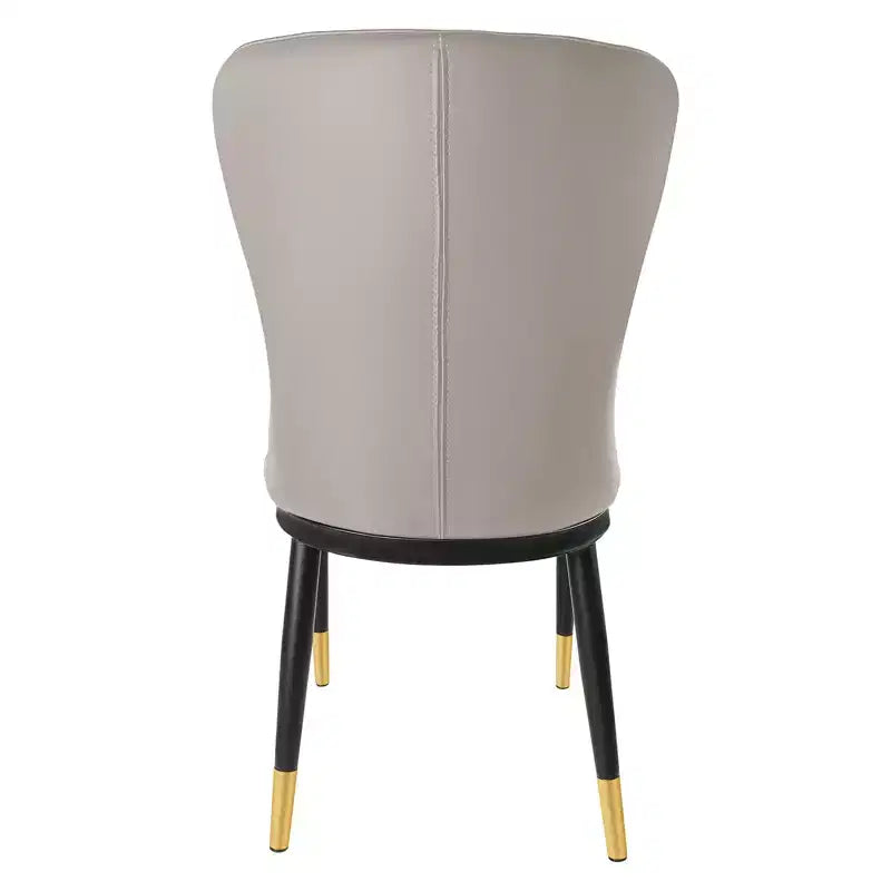 Lot de 6 chaises de salle à manger, modernes, rembourrées, en similicuir, avec haut dossier, pieds en métal – Sanzelize Design
