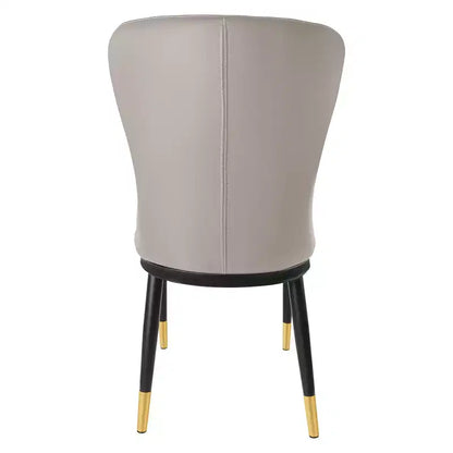Lot de 6 chaises de salle à manger, modernes, rembourrées, en similicuir, avec haut dossier, pieds en métal – Sanzelize Design