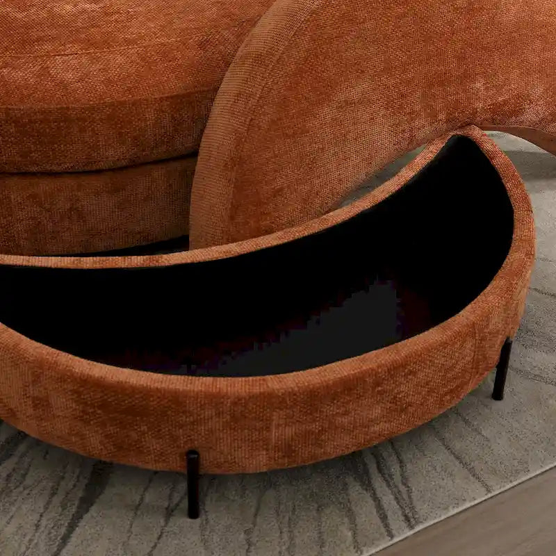 Fauteuil Moderne Rond Avec 5 Coussins Et Pouf Optionnel – Sanzelize Design