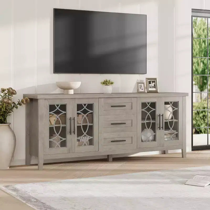 Meuble TV avec tiroirs de rangement, Meuble TV, Table console TV pour salon/chambre à coucher, Armoire de rangement – Sanzelize Design