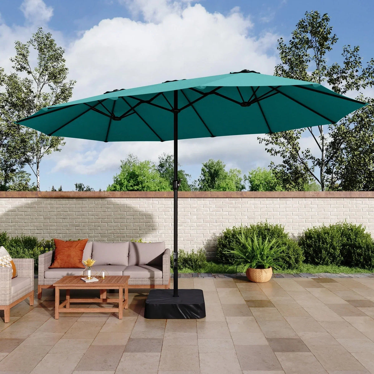 Grand Parasol Double Face de 4,5 m avec Base Incluse pour terrasse – Sanzelize Design