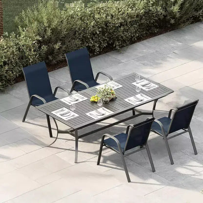 Chaises de jardin, Lot de 4/6 chaises de salle à manger empilables d'extérieur en textilène léger résistant aux – Sanzelize Design