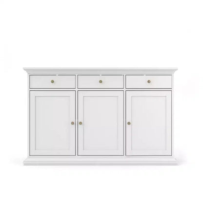 Buffet 3 portes et 3 tiroirs, Blanc – Sanzelize Design