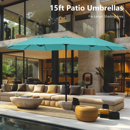 Grand Parasol Double Face de 4,5 m avec Base Incluse pour terrasse – Sanzelize Design