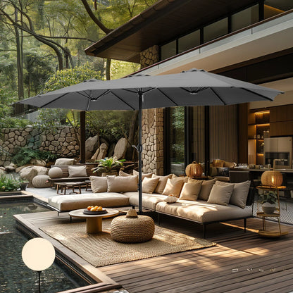 Grand Parasol Double Face de 4,5 m avec Base Incluse pour terrasse – Sanzelize Design