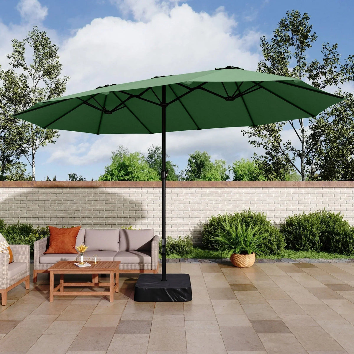 Grand Parasol Double Face de 4,5 m avec Base Incluse pour terrasse – Sanzelize Design