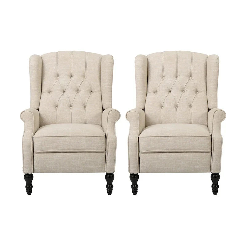 Fauteuils inclinables en tissu touffeté Walter (lot de 2) – Sanzelize Design