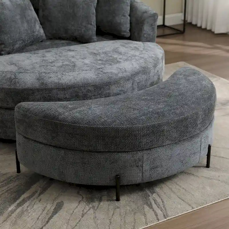 Fauteuil Moderne Rond Avec 5 Coussins Et Pouf Optionnel – Sanzelize Design