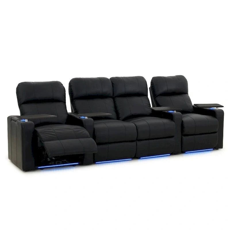 Ensemble de sièges de cinéma maison en cuir (rangée de 4) – Sanzelize Design