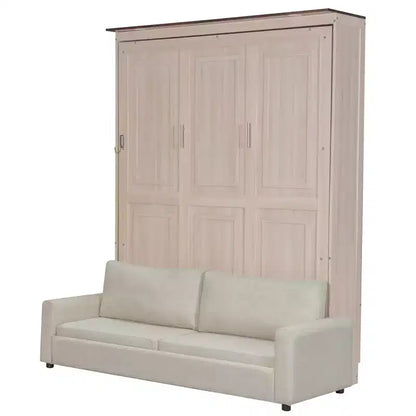 Lit escamotable 152 x 203 cm avec canapé, Lit escamotable 152 x 203 cm en bois avec éclairage LED – Sanzelize Design