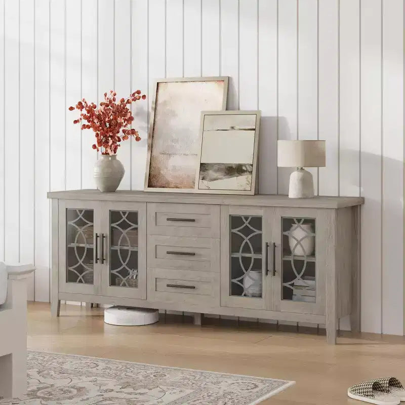 Meuble TV avec tiroirs de rangement, Meuble TV, Table console TV pour salon/chambre à coucher, Armoire de rangement – Sanzelize Design