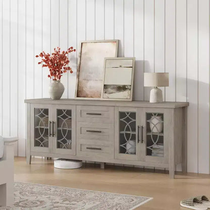 Meuble TV avec tiroirs de rangement, Meuble TV, Table console TV pour salon/chambre à coucher, Armoire de rangement – Sanzelize Design