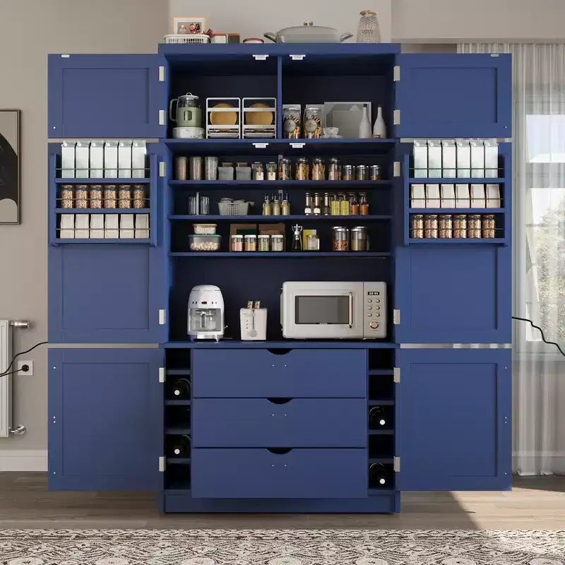 Grand meuble de garde-manger de cuisine avec prises électriques – Sanzelize Design