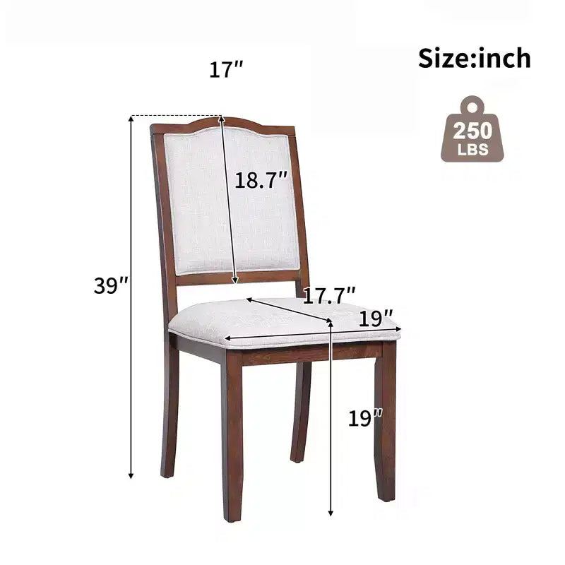 Lot de 4 chaises de salle à manger de style ferme avec dossier haut et assise rembourrée – Sanzelize Design
