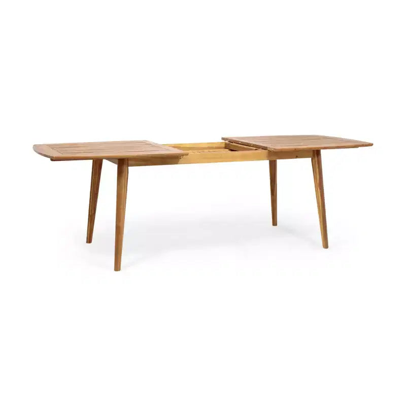 Ensemble de salle à manger d'extérieur 7 pièces extensible avec chaises empilables, table en bois d'acacia – Sanzelize Design