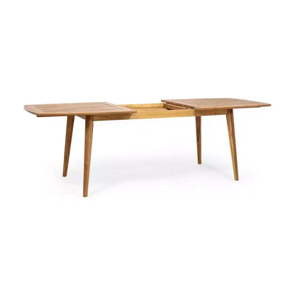 Ensemble de salle à manger d'extérieur 7 pièces extensible avec chaises empilables, table en bois d'acacia – Sanzelize Design