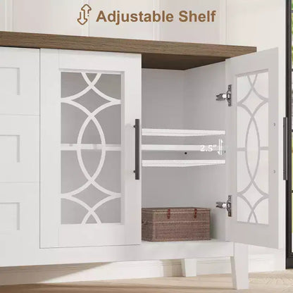 Meuble TV avec tiroirs de rangement, Meuble TV, Table console TV pour salon/chambre à coucher, Armoire de rangement – Sanzelize Design