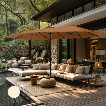 Grand Parasol Double Face de 4,5 m avec Base Incluse pour terrasse – Sanzelize Design