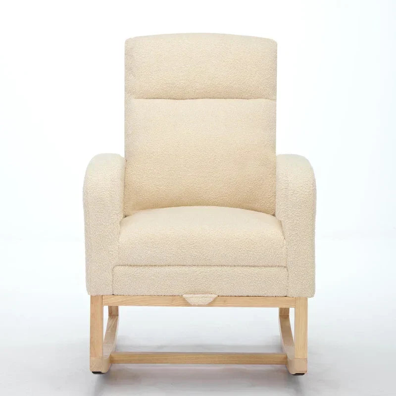 Fauteuil à bascule rembourré moderne de 75 cm de hauteur avec dossier haut – Sanzelize Design